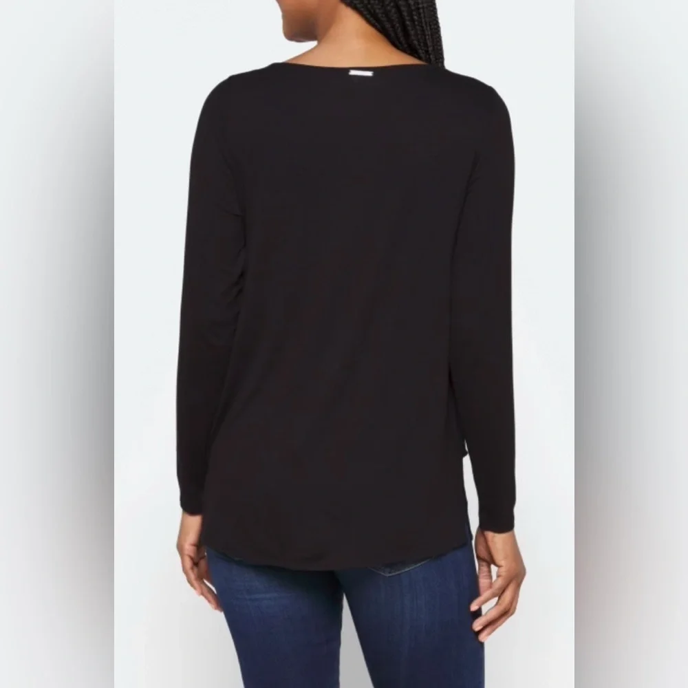 Michael Kors Black Fitted Long Sleeve Blouse